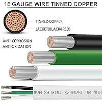 Vista 2 de Cable marino de calibre 16 16/3 16 AWG de grado marino, cable de cobre estañado triplex, cable de cobre libre de oxígeno OFC calibre 16