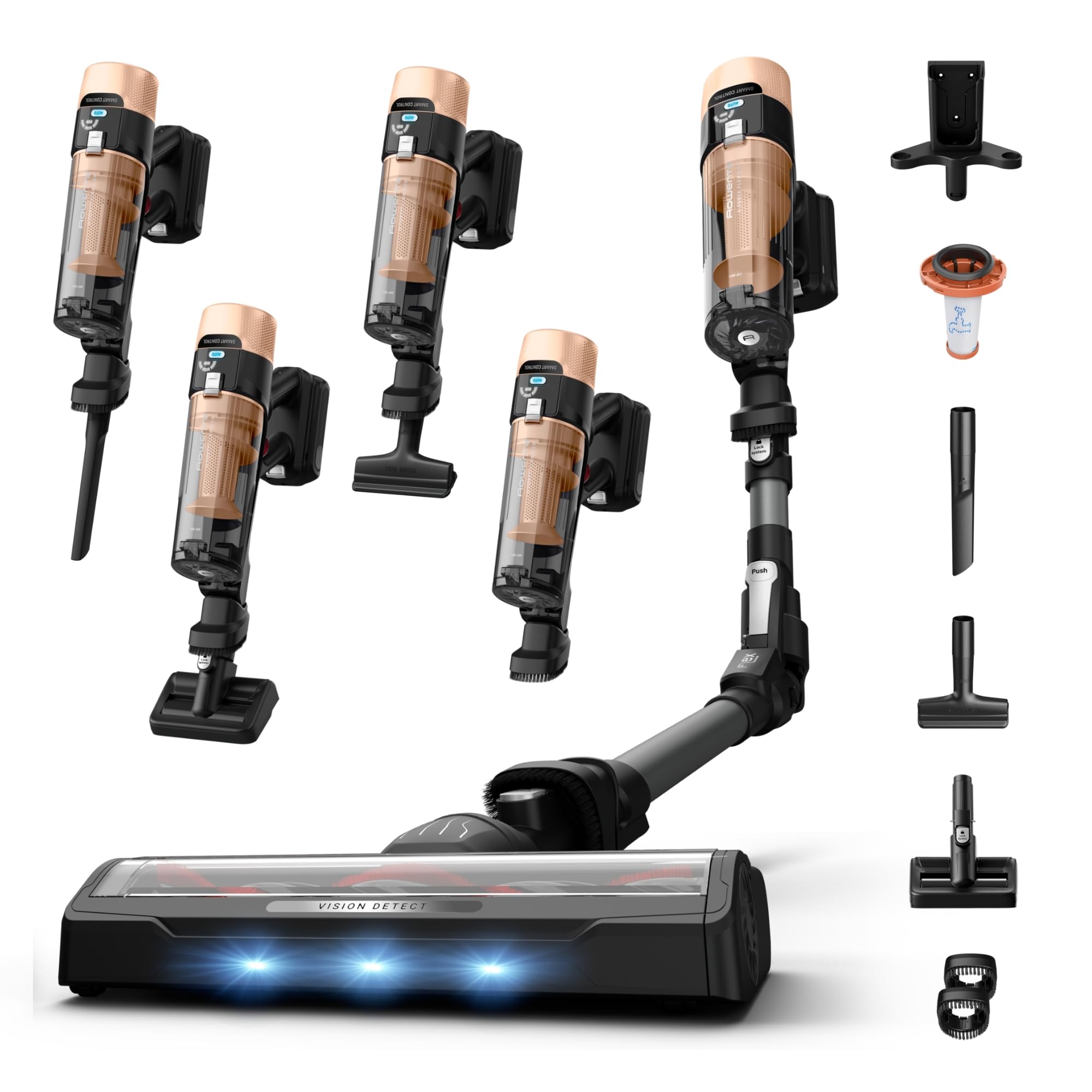 Rowenta X-Force Flex 9.80, Aspirador Escoba Sin Cable, AutonomÃa de 1h20, Limpieza 4 en 1, Ultraligera, Alta filtración, Modelo Cuidado de Animales, RH7L75E0