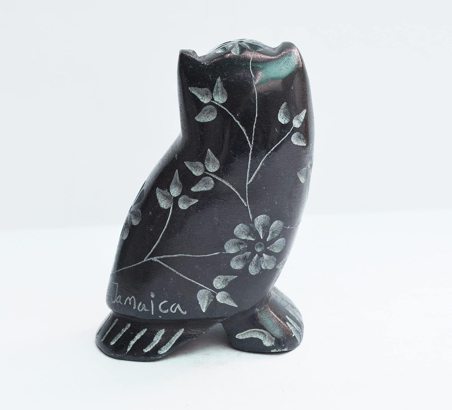 Soapstone Carved Owl Sculpture 3'' inch – Handcrafted Owl Figurine Showpiece for Home & Office Décor – Good Luck Collectible Statue – Polished Handmade Art Gift for Nature & Animal Lovers