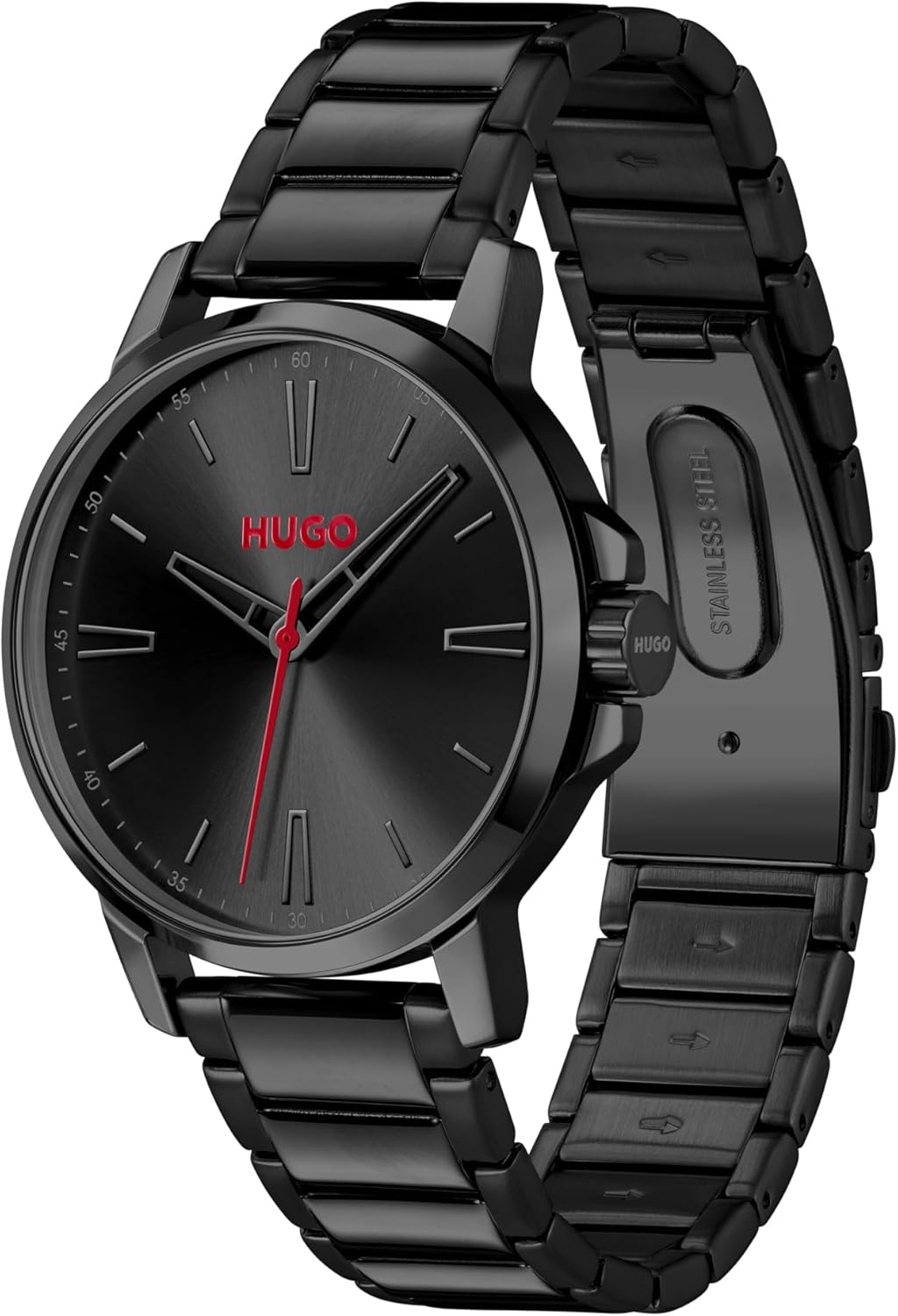 HUGO Men's #Smooth Watch, Black Leather Strap 3B Modern, Stylish Timepiece - Gift for Him 41mm