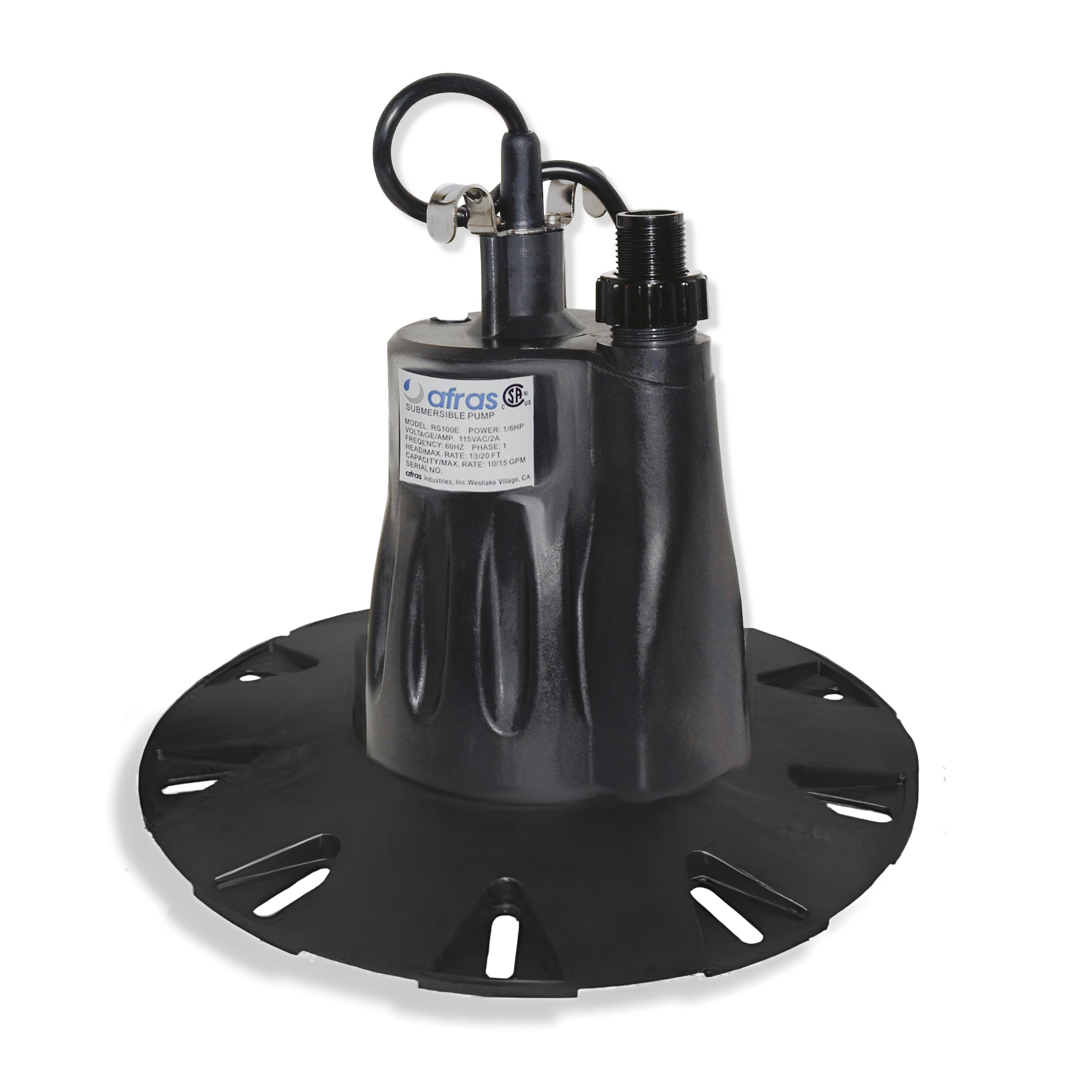 AfrasRS200 PRO 1/4 HP Submersible High Efficiency Sump Pump with Electronic Control and Stabilizer Base