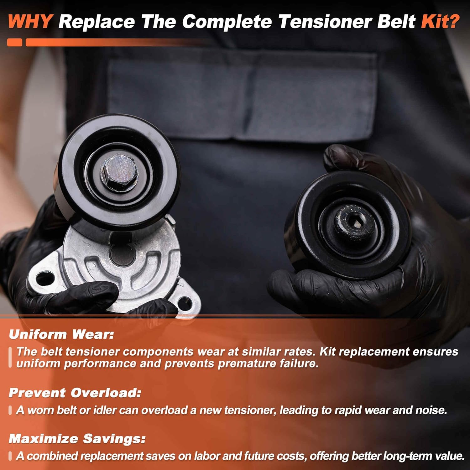 1 Set Drive Belt Tensioner Kit for Dodge Durango V6 3.6L 2016-2021 Serpentine Belt Drive Kit with Tensioner No.5184617AC