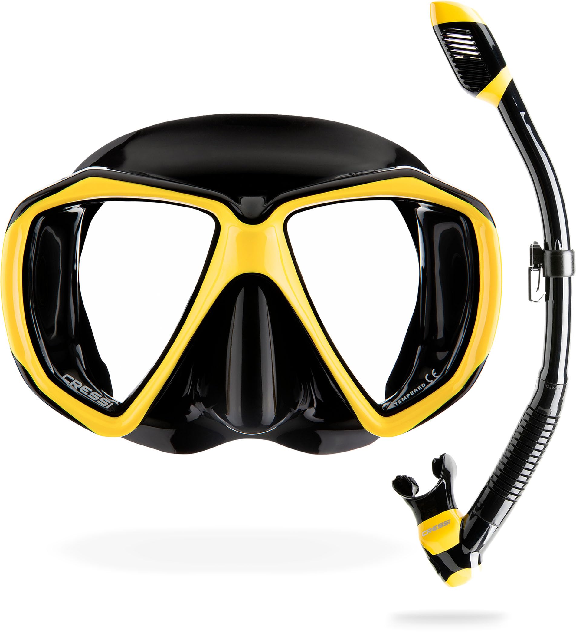 CRESSI Set Ranger & Dry - Conjunto de Esnórquel Adultos, Máscara Ranger y Tubo Dry en Práctico Estuche,Talla Única
