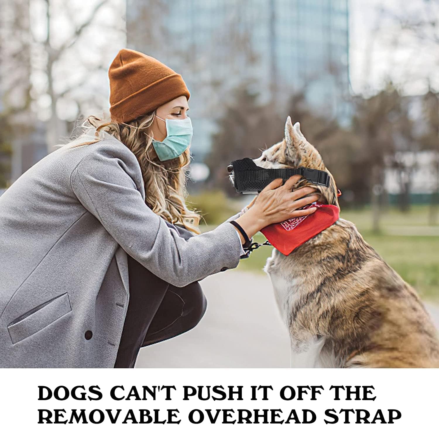 Dog Muzzles to Prevent Biting Eating Barking and Chewing, Nylon Muzzle for Small Medium Dogs