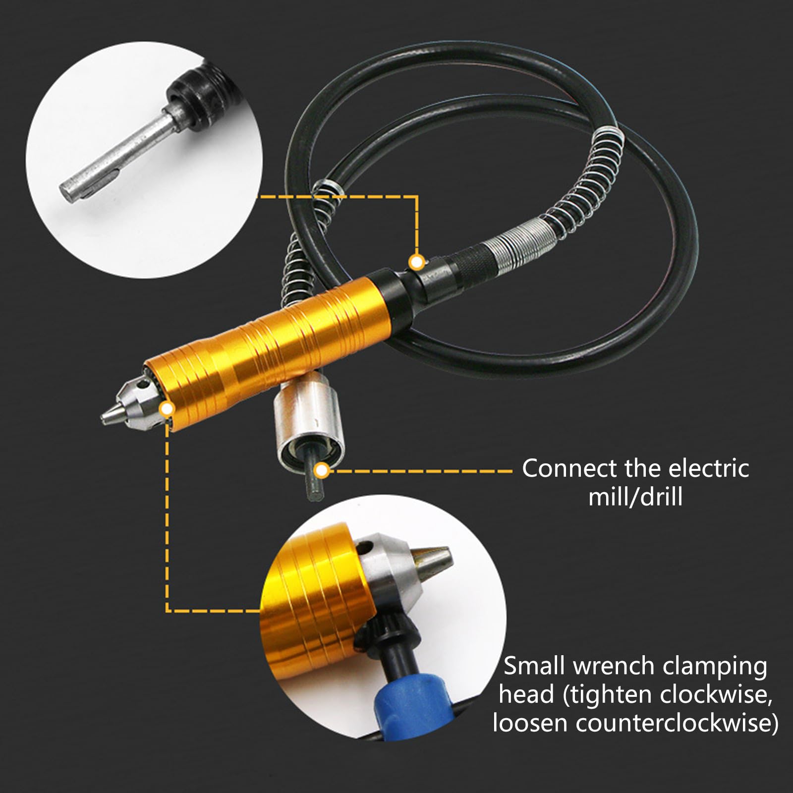 Graveur Arbre Flexible 6,5 mm Arbre Flexible Perceuse Électrique Poignée Mandrins Séparés Broyeur Outils Électriques Accessoires
