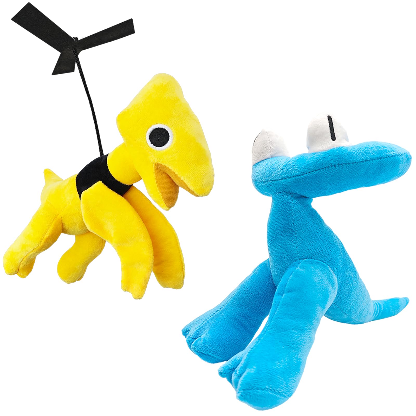Rainbow Friends Chapter 2 Plushies,Rainbow Friends Plush Game-Based Stuffed Dolls,Rainbow Friends Plush Ideal For Birthdays,Christmas,Thanksgiving,Perfect For Game Fans,Kids & Adults(Cyan+Yellow)