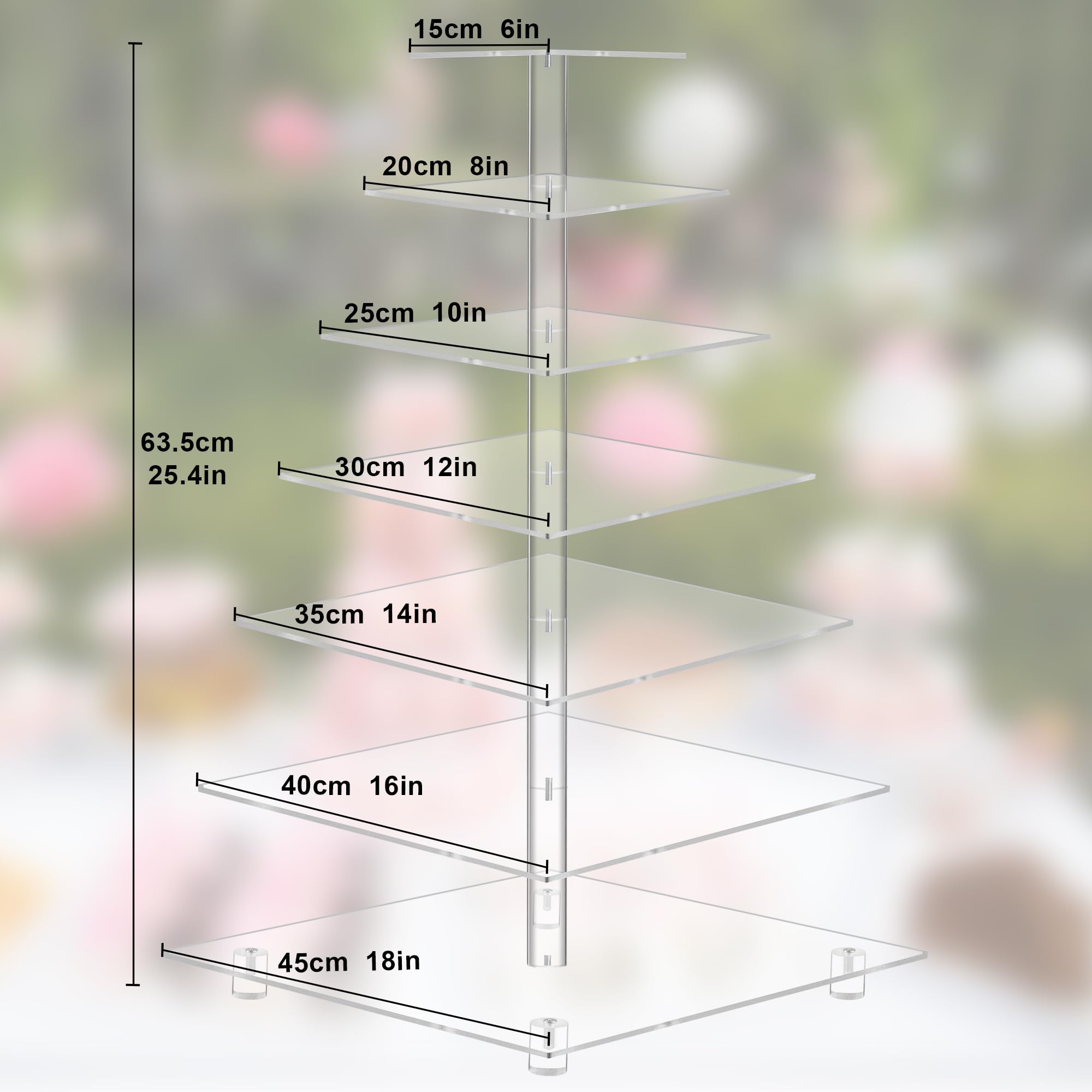 Amazon.com: YestBuy 7 Tier Square Acrylic Maypole Cupcake Stand
