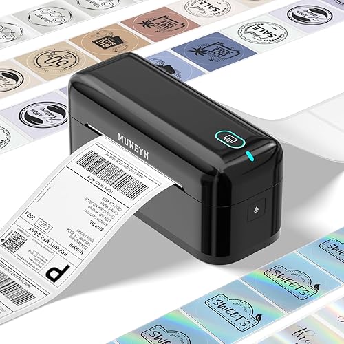 MUNBYN Bluetooth Thermal Label Printer RealWriter RW402B, 4x6 Shipping Label Printer for Small Business, Compatible with Android, iPhone and Windows, Mac, Chromebook, Ebay, USPS, FedEx, Shopify - Bluetooth - Black