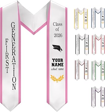First Generation Graduation Stole, Class of 2026 Custom Graduation Stole, Personalized Graduation Sash