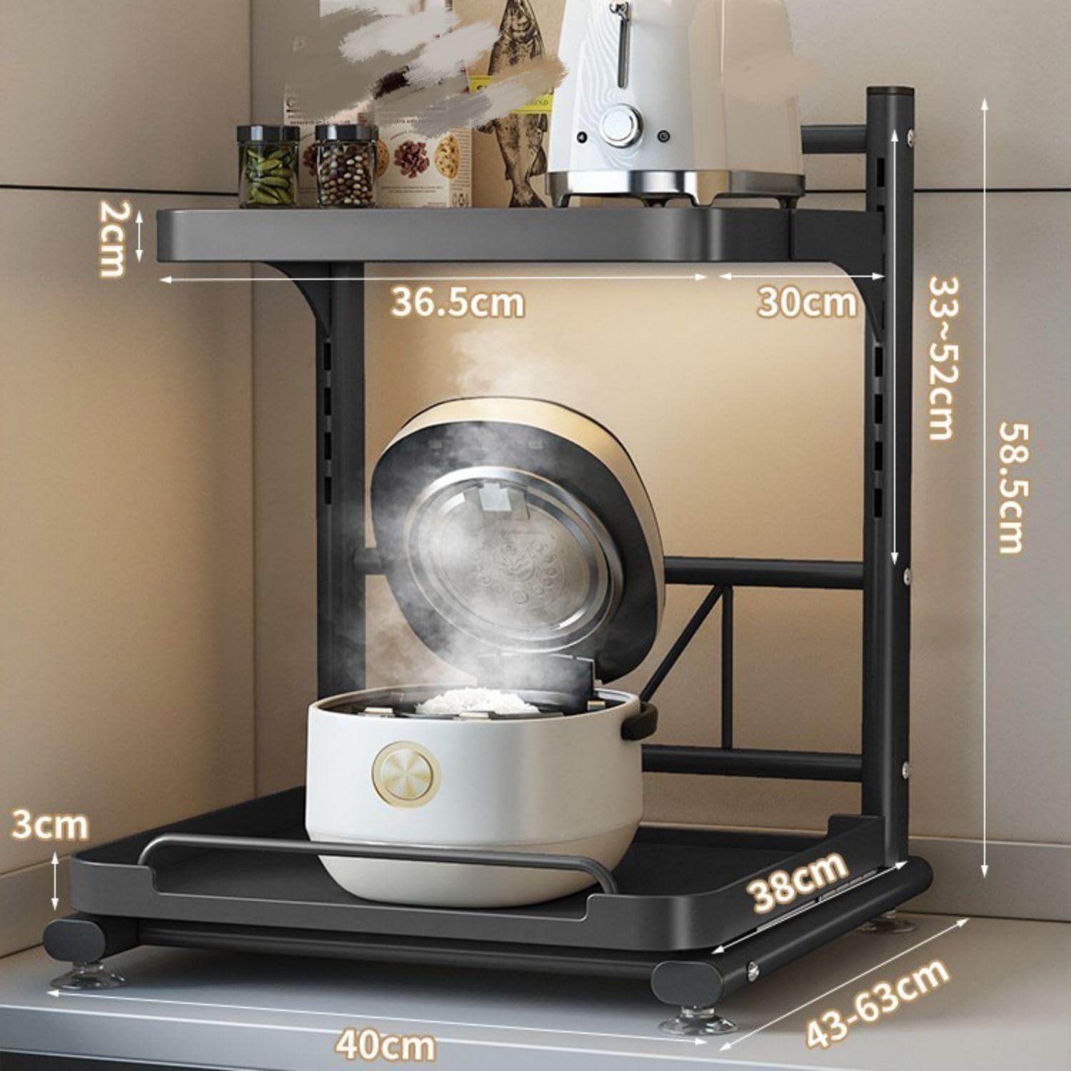 抽拉式电饭煲置物架 Sink Organizers and Storage 厨房 Kitchen Gadgets, Cook Accessories 多功能台面放烤箱电器微波炉一体收纳架子 KCookware Accessories - 240