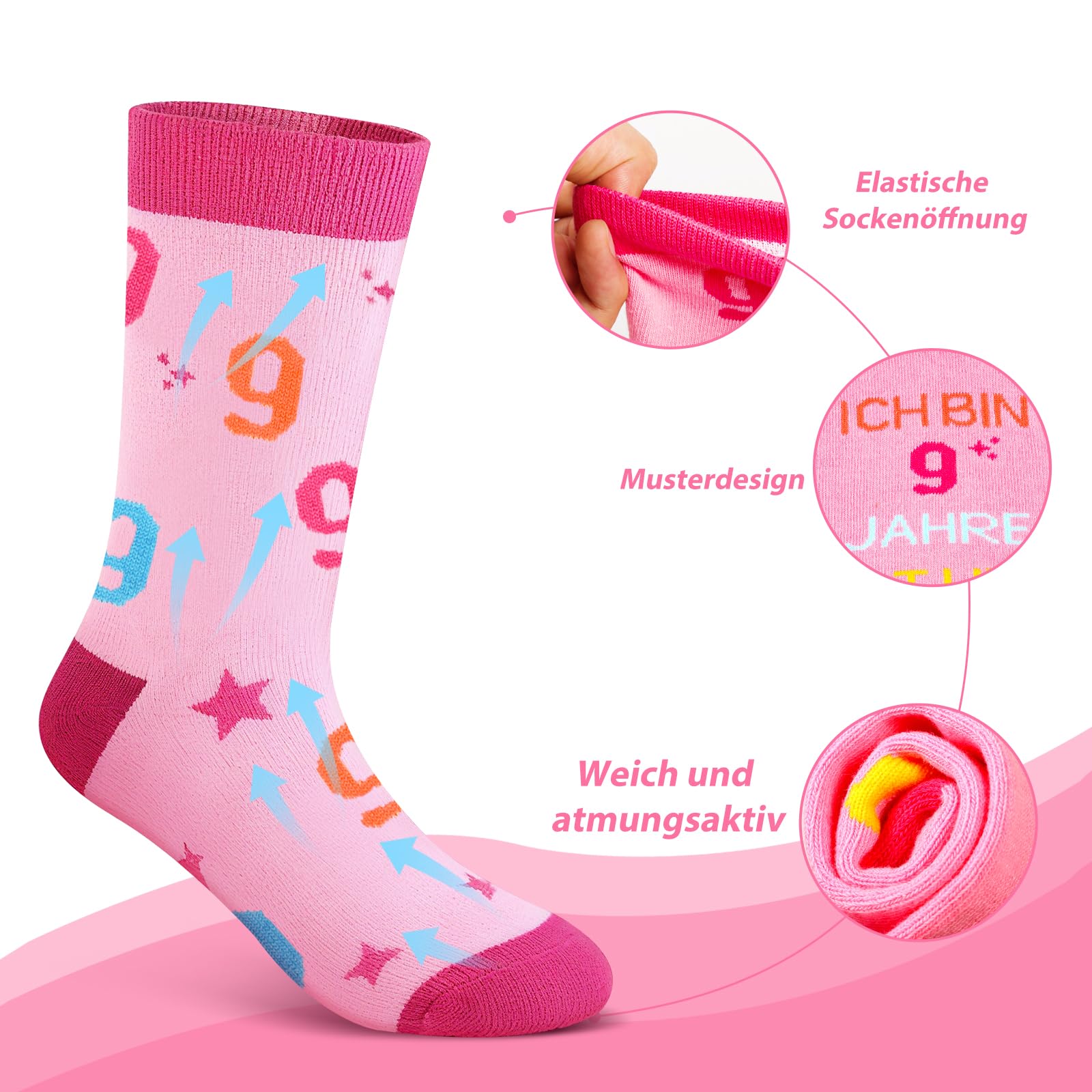 TUZELIYA Geburtstag Mädchen Socken, Geschenk Mädchen Baumwolle, Kuschelsocken Damen, Lustige Geburtstagsgeschenk für Tochter Enkelin Schwester Beste Freundin