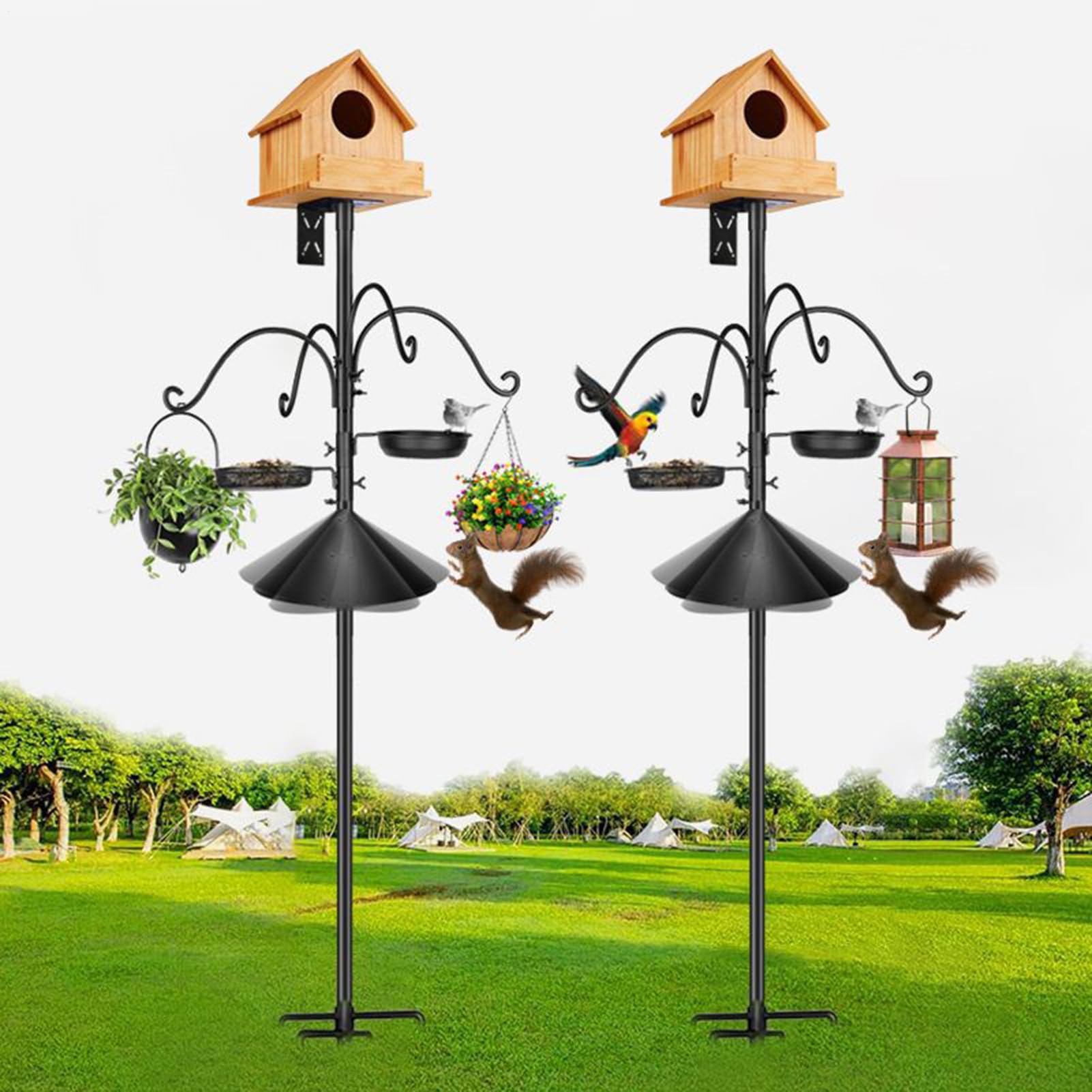 Per Mangiatoia Per Uccelli Supporto Estensibile Resistente | Mangiatoia Per Uccelli Da Esterno 234 Cm Con Baffle Anti Scoiattolo Per Attirare Animali Selvatici, Giardino, Cortile e