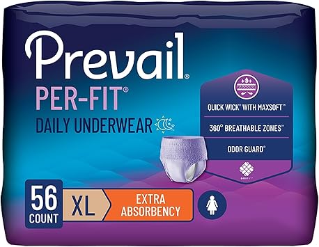 Prevail Proven | X-Large Pull-Up | Womens Per-Fit Incontinence Protective Underwear | Extra Absorbency | 56 Count