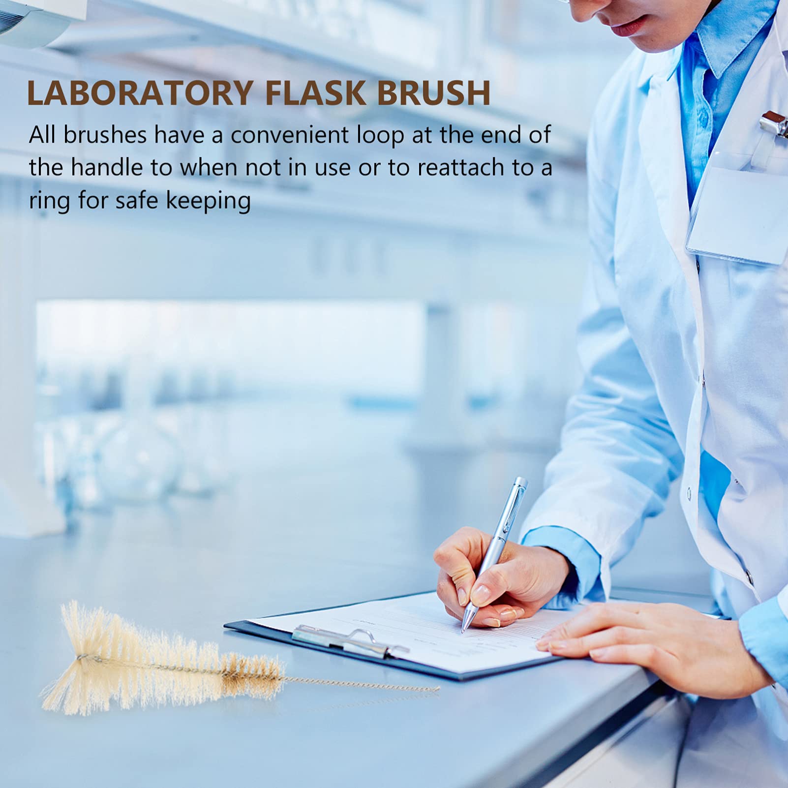 Alipis 1set Nylon Erlenmeyer Flask Brush Laboratory Cleaner Brush for Safe and Cleaning for Flasks Long Lasting Design 5pcs