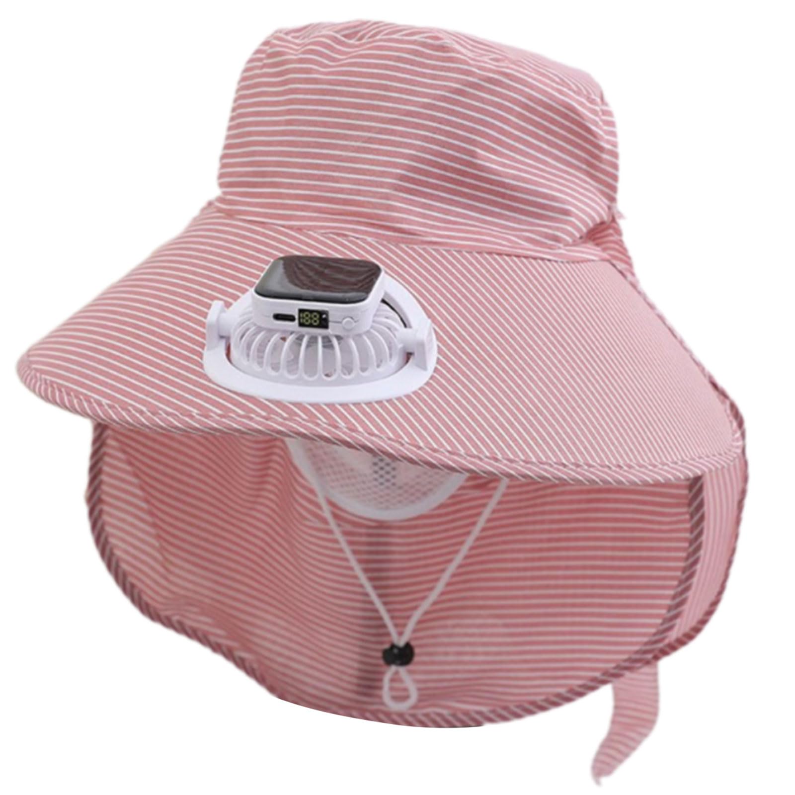 MICFENY USB Rechargeable Cooling Fan Hat with Solar Charging And 3 Speed Design for Women Men Hiking Camping