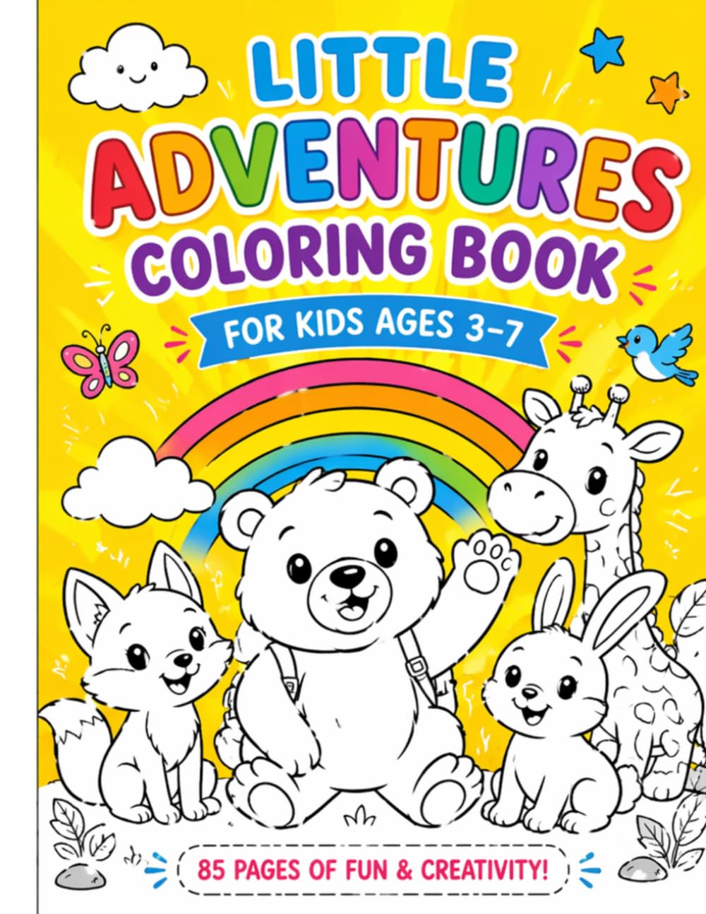 Little Adventures Coloring Book: Easy Coloring Fun for Kids Ages 3–7 (Easy Kids Coloring Books)