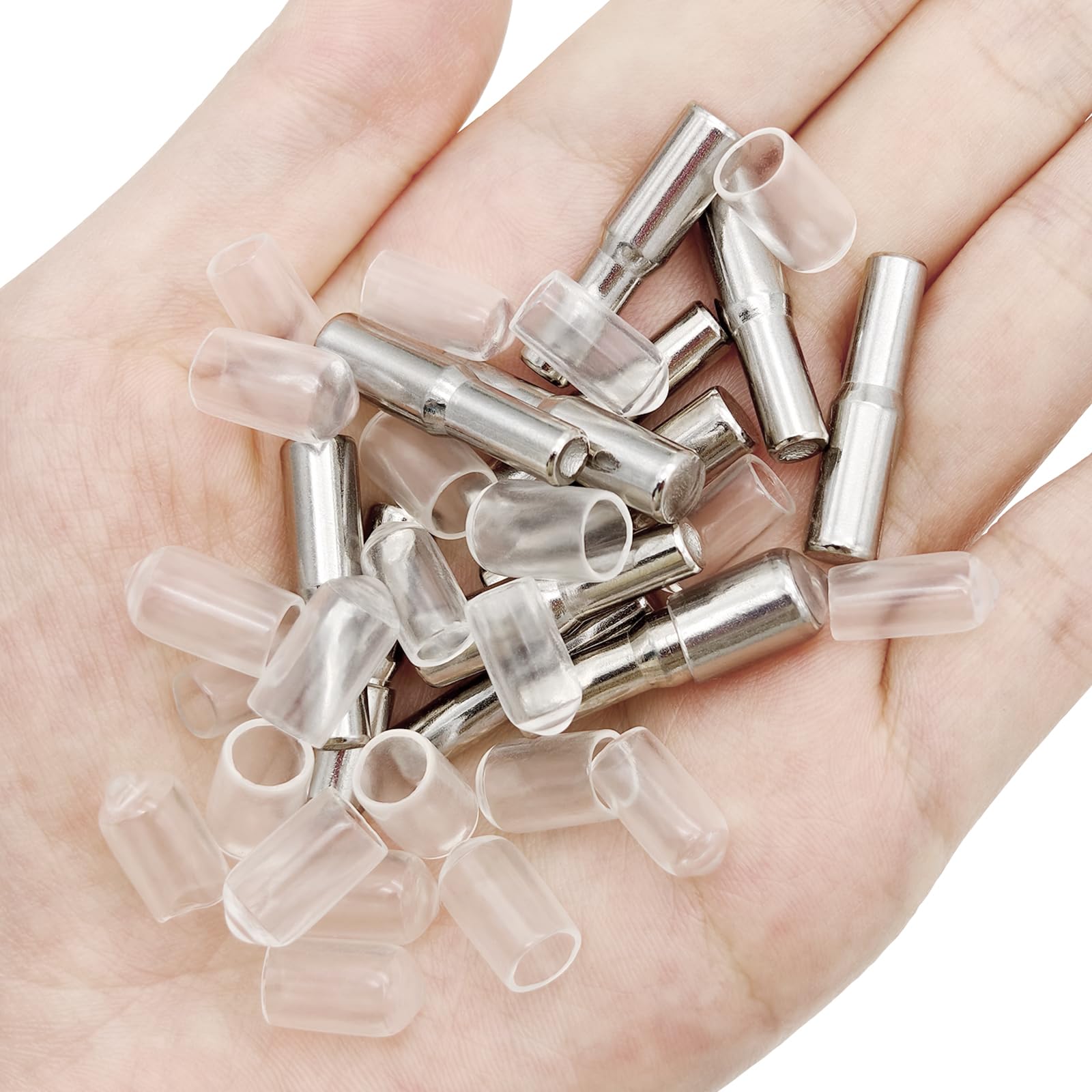 58 Pcs Shelf Pegs Pins,5mm 1/4 Inch Dual Diameter Metal Shelf Support Pegs with Silicone Covers,Kitchen Cabinet Pegs for Shelves,Shelf Bracket Holders for Furniture Glass Corner & Closet Wood Shelves — Amazon image 6
