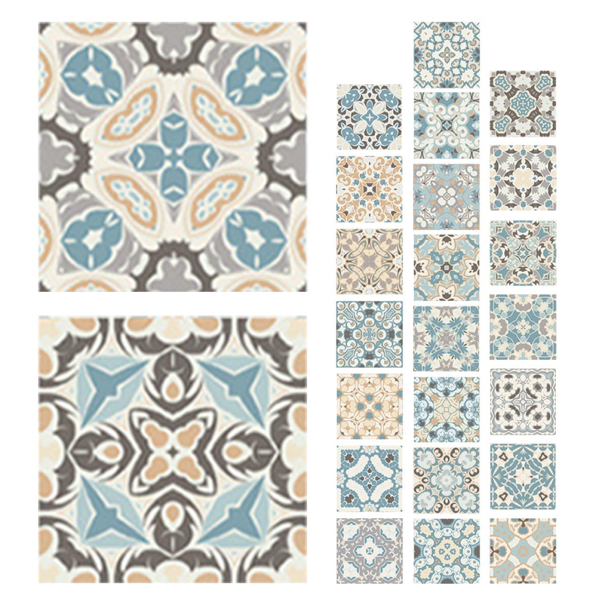 Autocollants pour carrelage mosaïque vintage 20x20 cm pour relooker la crédence de cuisine