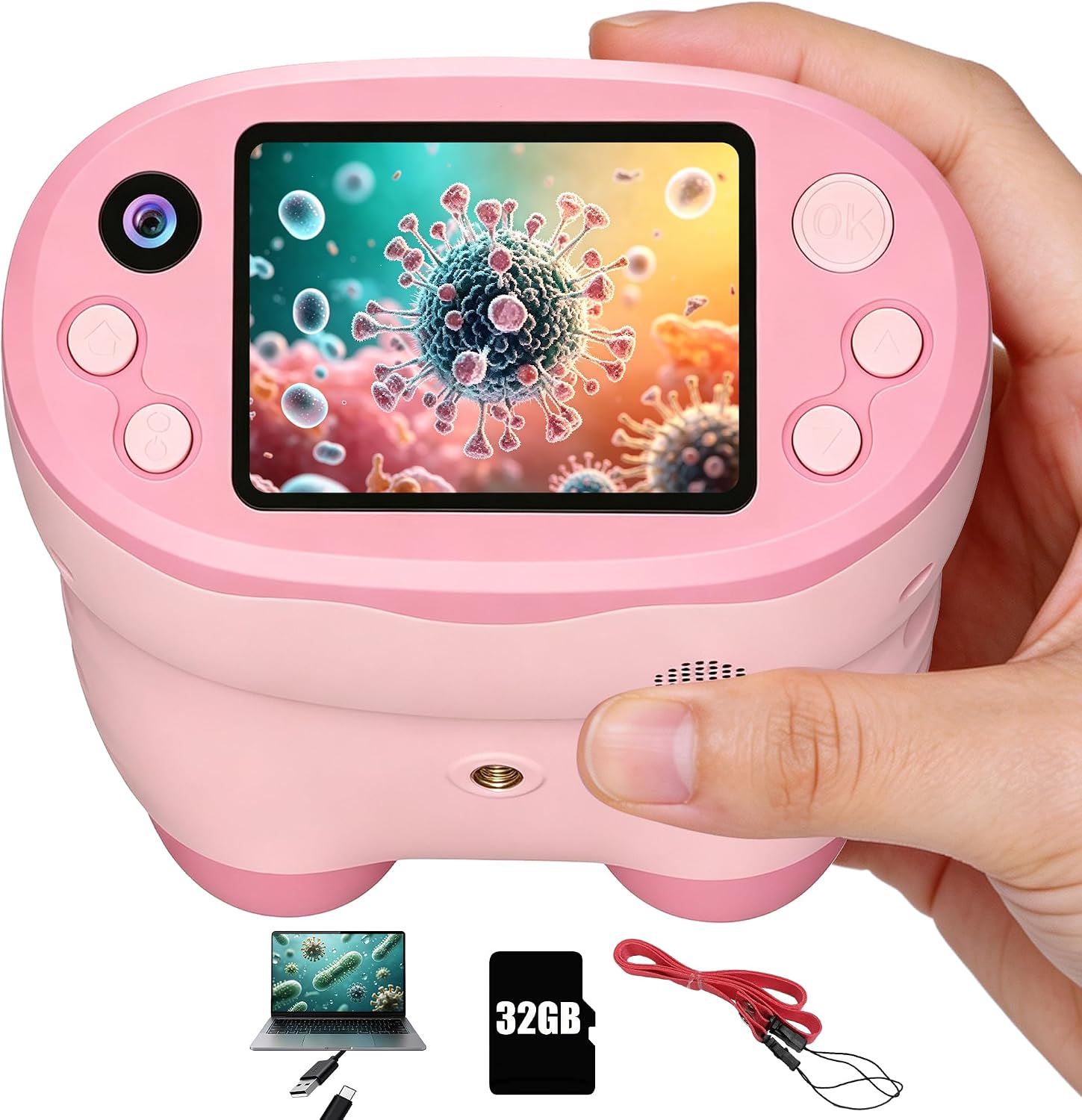 Handheld Digital Microscope for Kids 2.0"IPS Science Toy Age 4-12