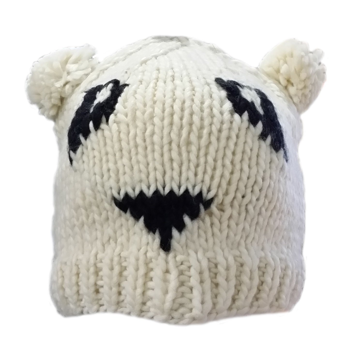 I-Smalls Girls Cream Warm Winter Knitted Panda Bear Pompom Ski Beanie Hat (One Size)
