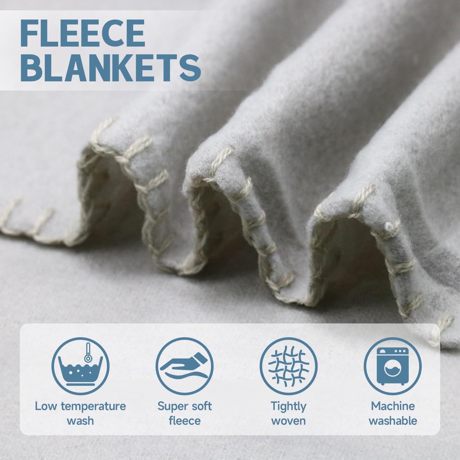 12 Mantas de Forro Polar a Granel de 60 x 50 Pulgadas, Mantas Suaves de Tela cálida y Ligera, Manta de Lana acogedora para Camas, sofás, hogar, Boda, Temporada (Beige + Gris Claro)