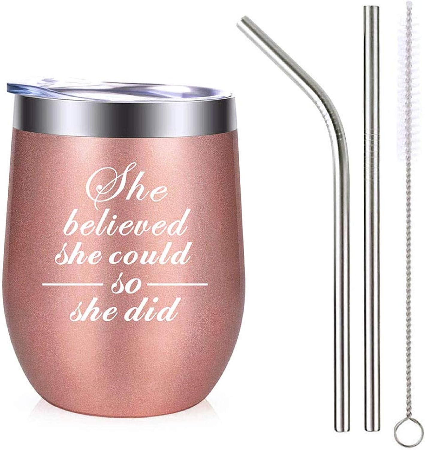 MJartoria 12 OZ She Believed She Could So She Did Wine