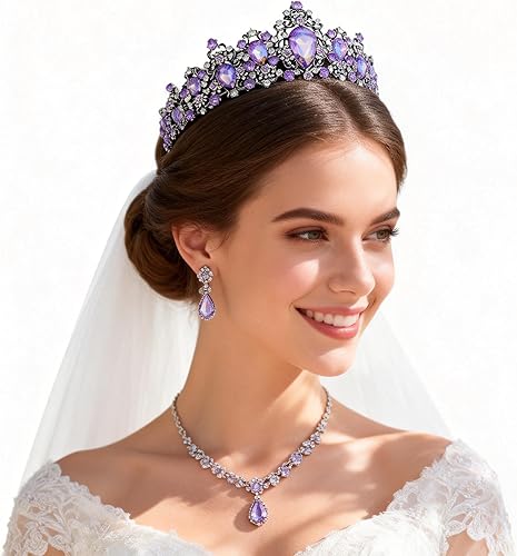 Miniatura 2 de Kamirola Corona barroca de reina, corona nupcial de diamantes de imitación y tiaras diadema de cristal para cumpleaños, graduación, concurso,