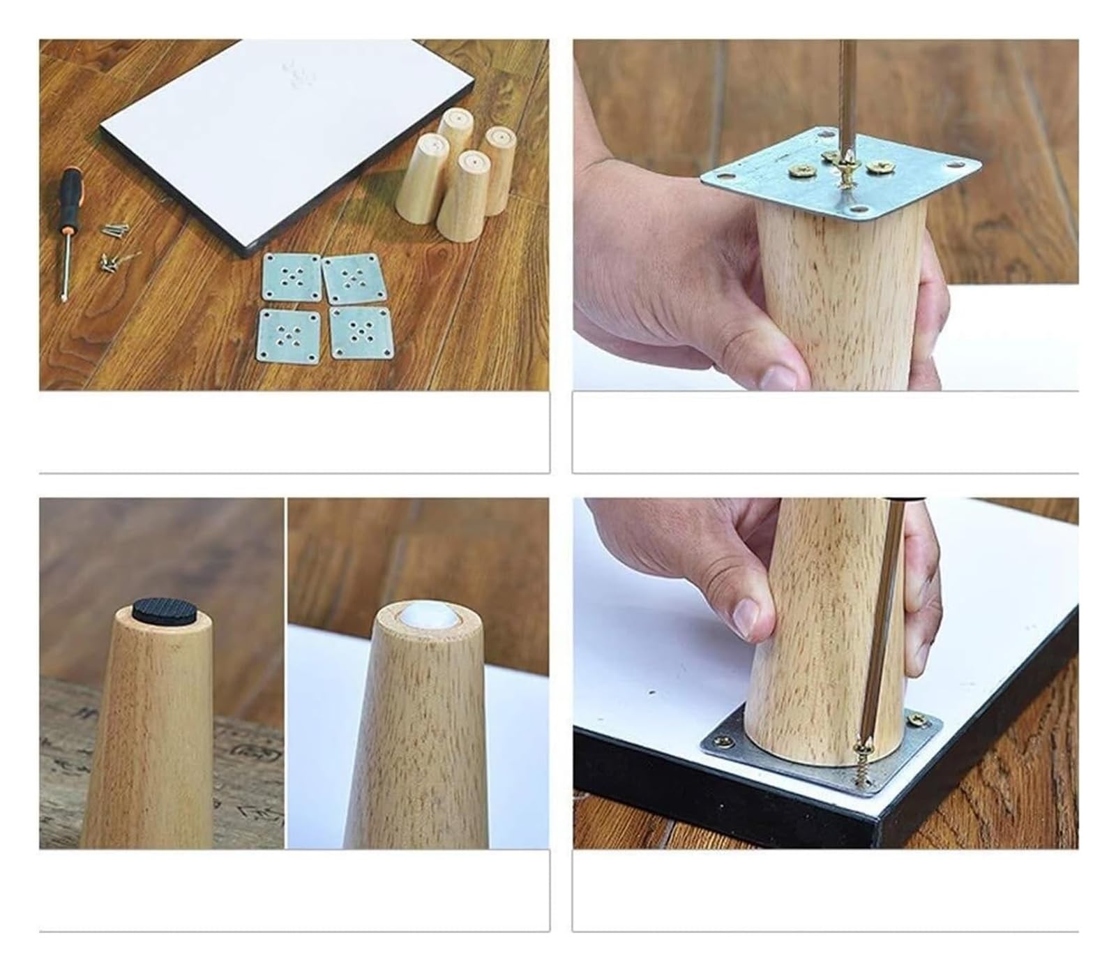 Gambe di ricambio per divano in legno massello, 11,9 cm, design conico, ideali per progetti fai da te, piedini per mobili in legno resistente, migliorano l'arredamento della casa, perfette per divani