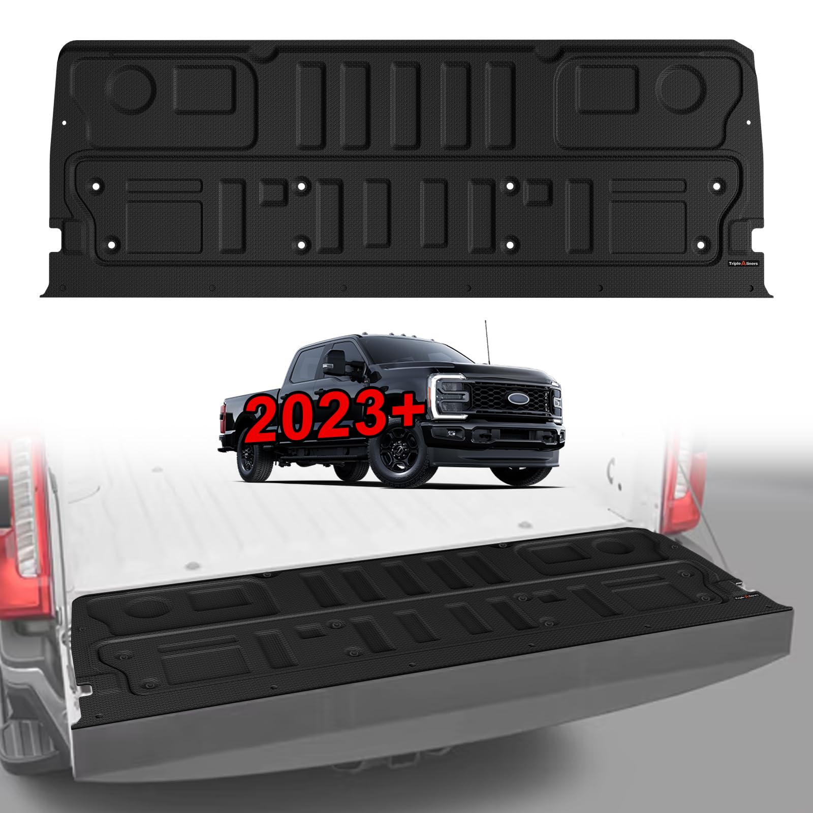 TripleAliners Tailgate Mat Compatible with 2023-2026 Ford Super Duty F250/F350/F450 Accessories, Tailgate Cover Custom Fit All Weather Protection Pickup Liner, Not Fit Optional with Tailgate Step