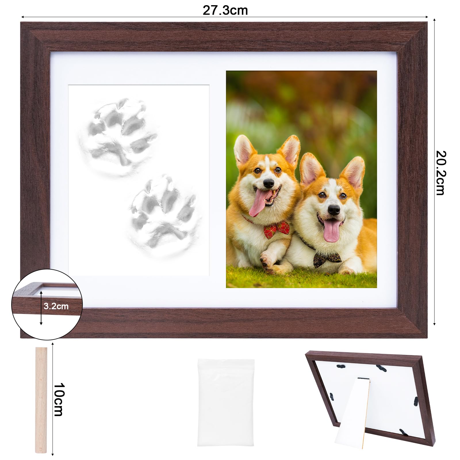 Cornice Portafoto Per Cani 10x15 Cm | In Legno Con Design Bulldog | Regalo Per Padroni Di Cani - 3