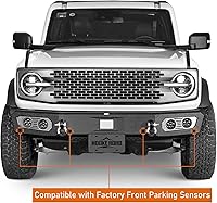 Vista 2 de u-Box Bronco - Parachoques delantero de ancho completo con soporte de placa de licencia para Ford Bronco 2021 2022 2023 2024 2025 2/4 puertas