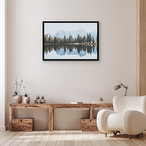 Vista 364 de Americanflat - Marco para póster de 71 x 74 cm con plexiglás pulido, portarretratos negro de madera industrializada, Epic Collection, marco ancho