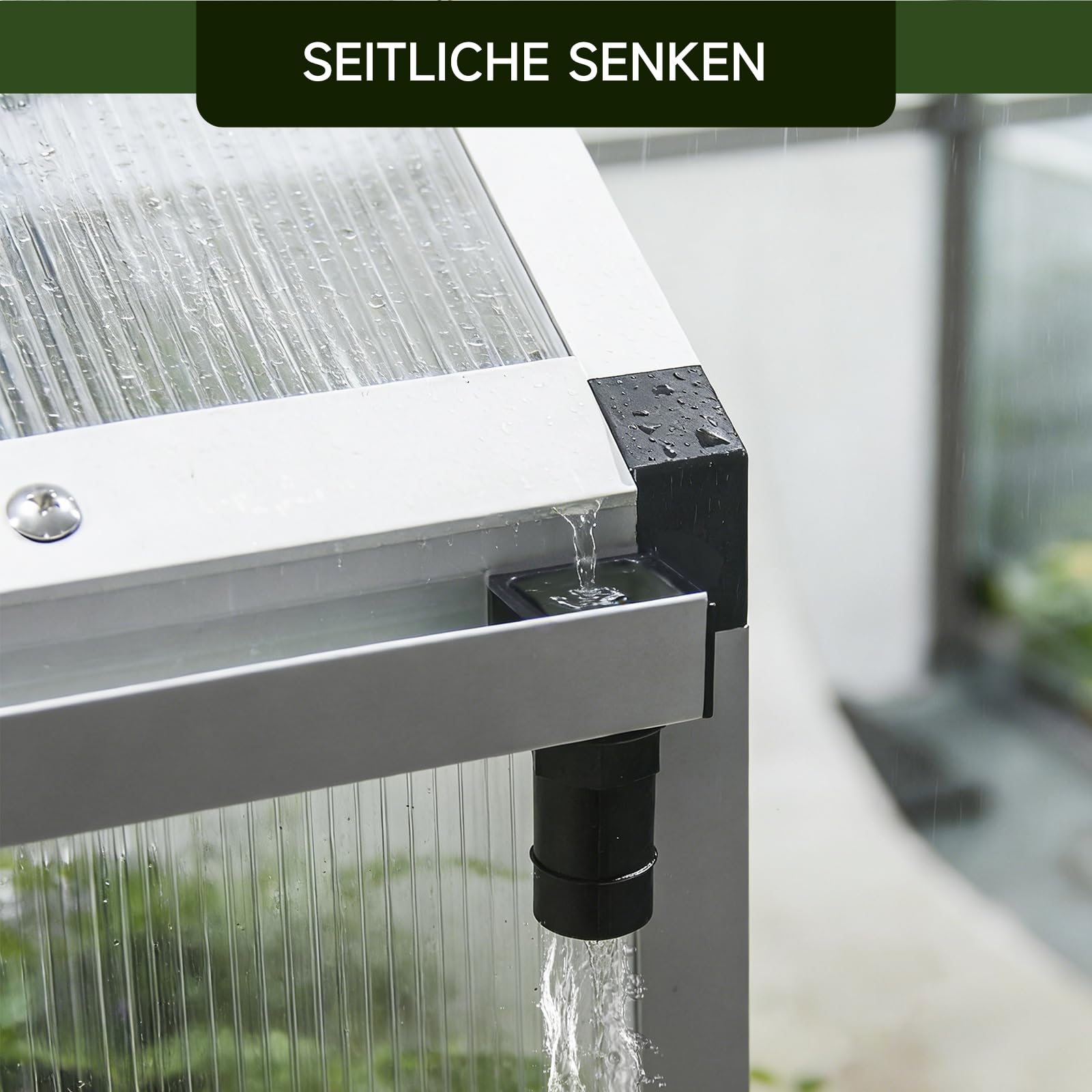 Gewächshaus Aluminium für den Garten | 177*300*193 cm | Vielseitig nutzbar als Treibhaus Gartenhaus Winterfest Aufzucht Tomatenhaus Frühbeet und Pflanzenhaus Weiß