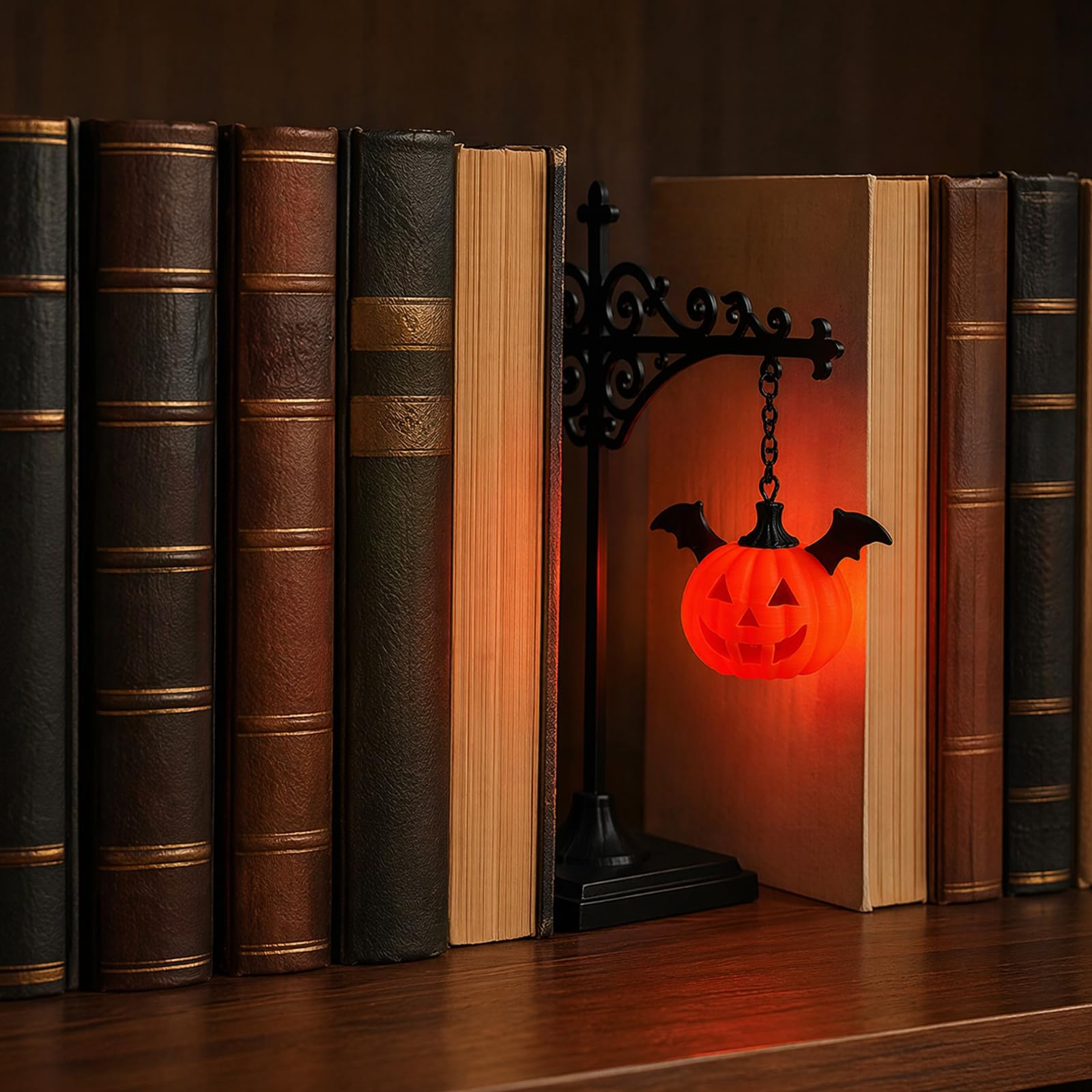 Vintage Library Bookshelf Lamp, LED Book Nook Light for Reading Corner
