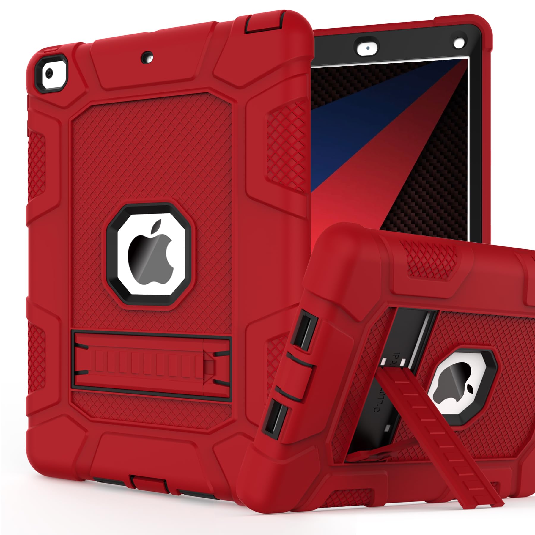 for iPad 6th/5th Generation Case, iPad Air 2 Case 9.7 Inch, [3-in-1] Heavy Duty Shockproof Rugged Protective Cover with Kickstand for A1893 A1954 A1822 A1823 A1566 A1567, Black — Amazon image 8