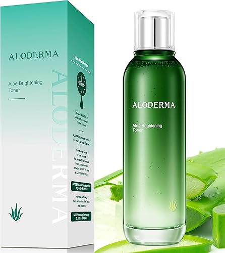 Aloderma Tónico facial iluminador hecho con 88% aloe vera orgánico, tónico natural de aloe vera para cara con ácido hialurónico y niacinamida, tóner