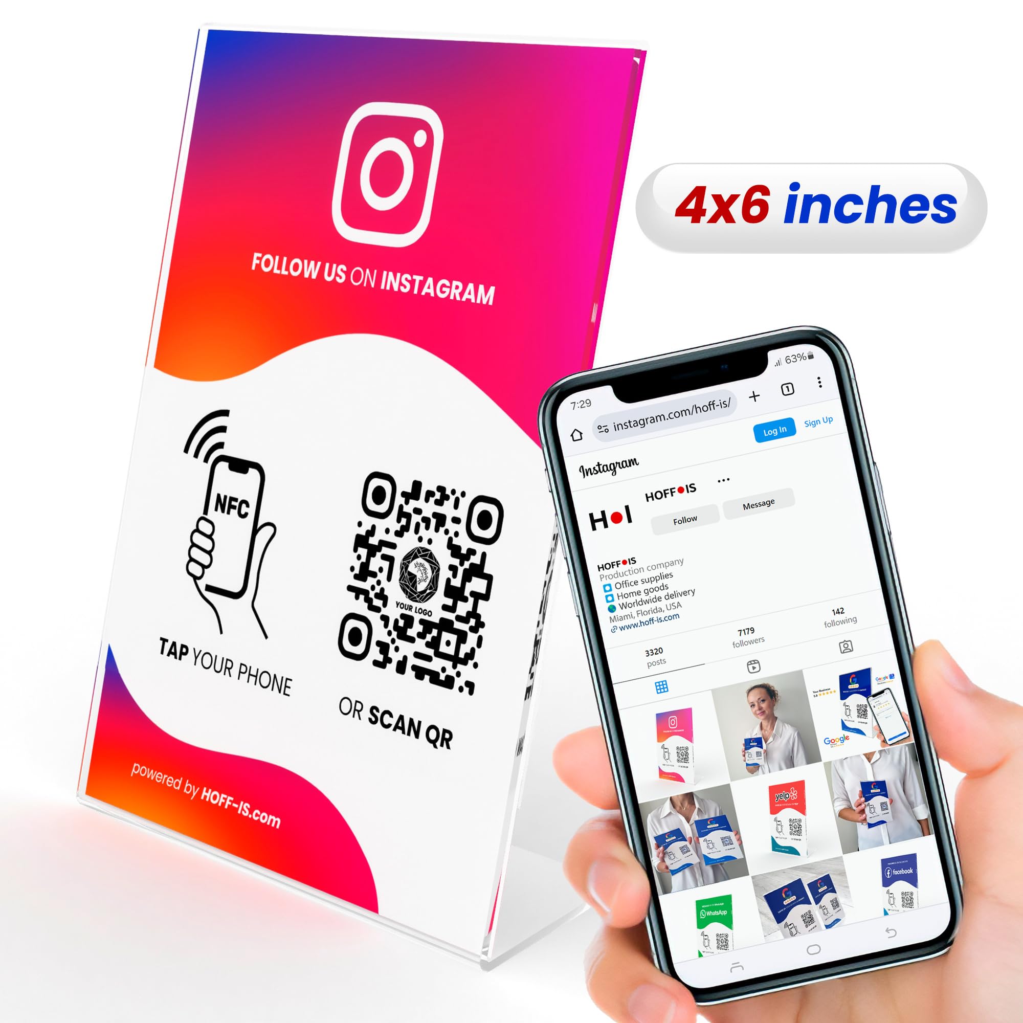 Amazon.com : HOFF-IS NFC Stand for Instagram follows | NFC & QR