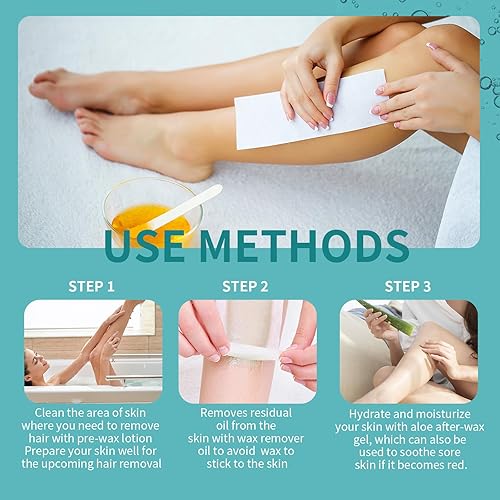 Miniatura 4 de Seopri Kit de cuidado de la piel antes y después de encerar, limpiador de cera de manzanilla, aceite removedor de cera de almendras, gel de cera de