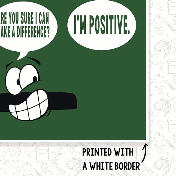 Are You Sure I Can Make A Difference, I'm Positive Math Classroom Poster - Funny Punny Math Class Poster - 12 x 18 Inch - Classroom Decor - Classroom Must Haves - Back To School Decor - CPS0420