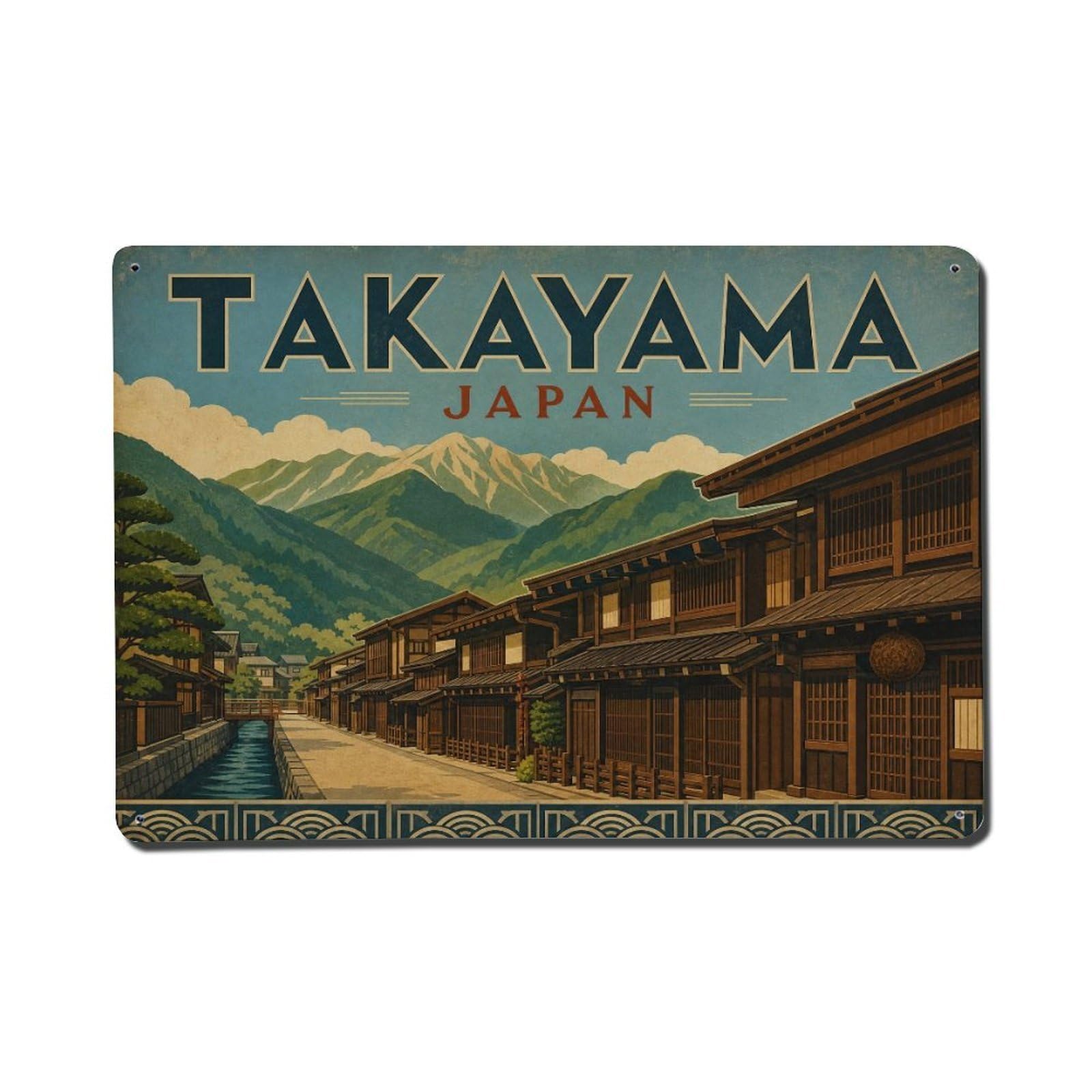 Japan Takayama Travel Destination Heritage Metal Tin Sign
