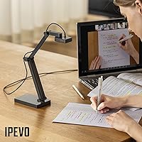 Vista 5 de IPEVO V4K PRO Cámara de documentos USB Ultra HD con micrófono mejorado con AI, para visualización en aula, enseñanza en línea, trabajo desde casa