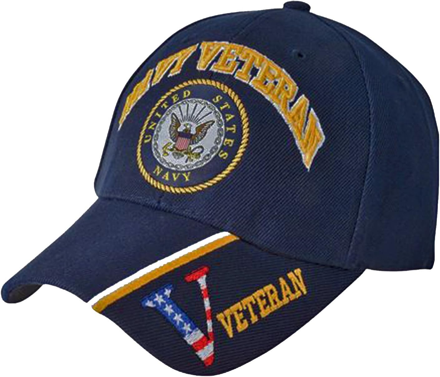 U.S. Navy Veteran Baseball Cap Naval Embroidered Blue Hat
