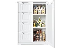 Gizoon 33" Small White Kitchen Clearance Cabinet for Pantry Storage