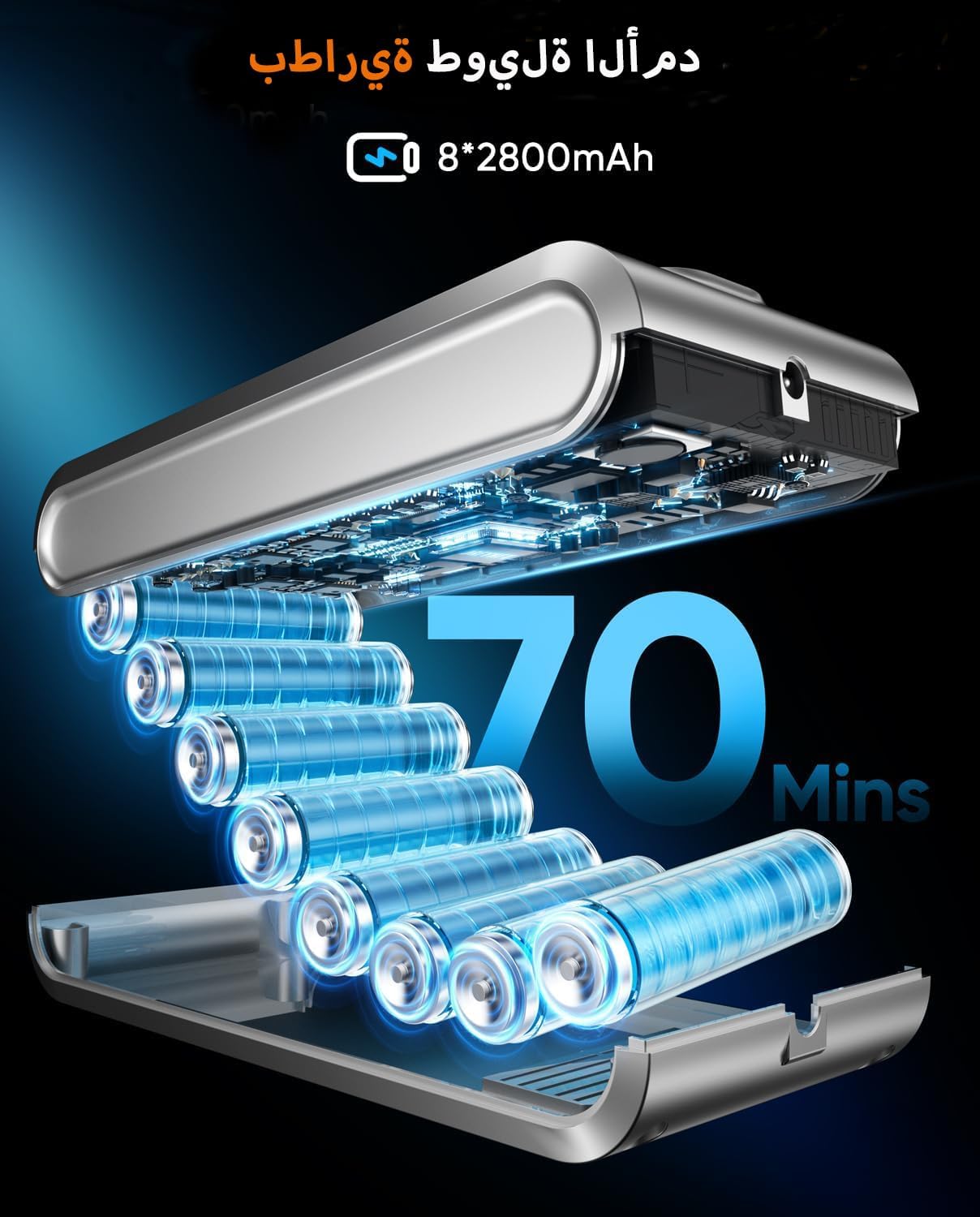 مكنسة كهربائية لاسلكية بقوة 650 واط وشفط 55 كيلو ب...