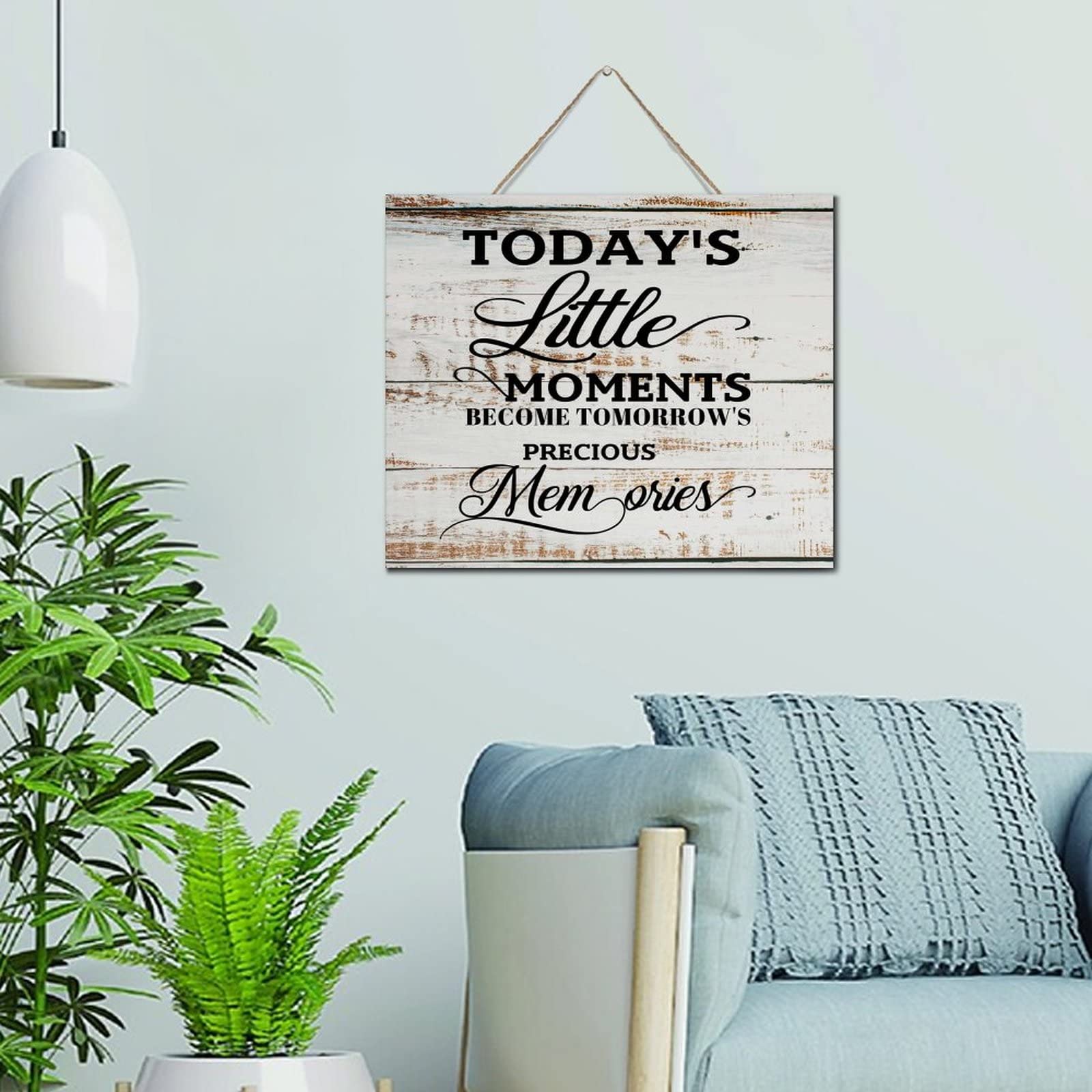 Plaque bois rustique déco murale vintage avec citation anglaise 25x30cm