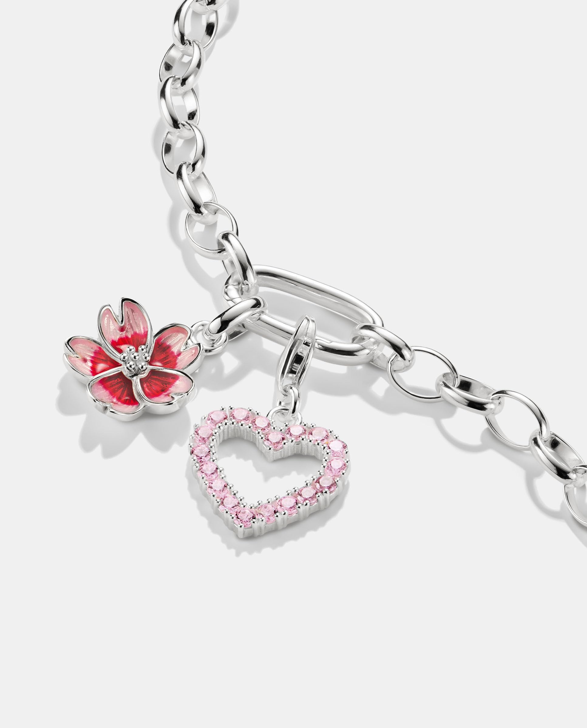 THOMAS SABO Connect CC1343-007-9 Breloque en argent sterling 925 Motif fleur de cerisier