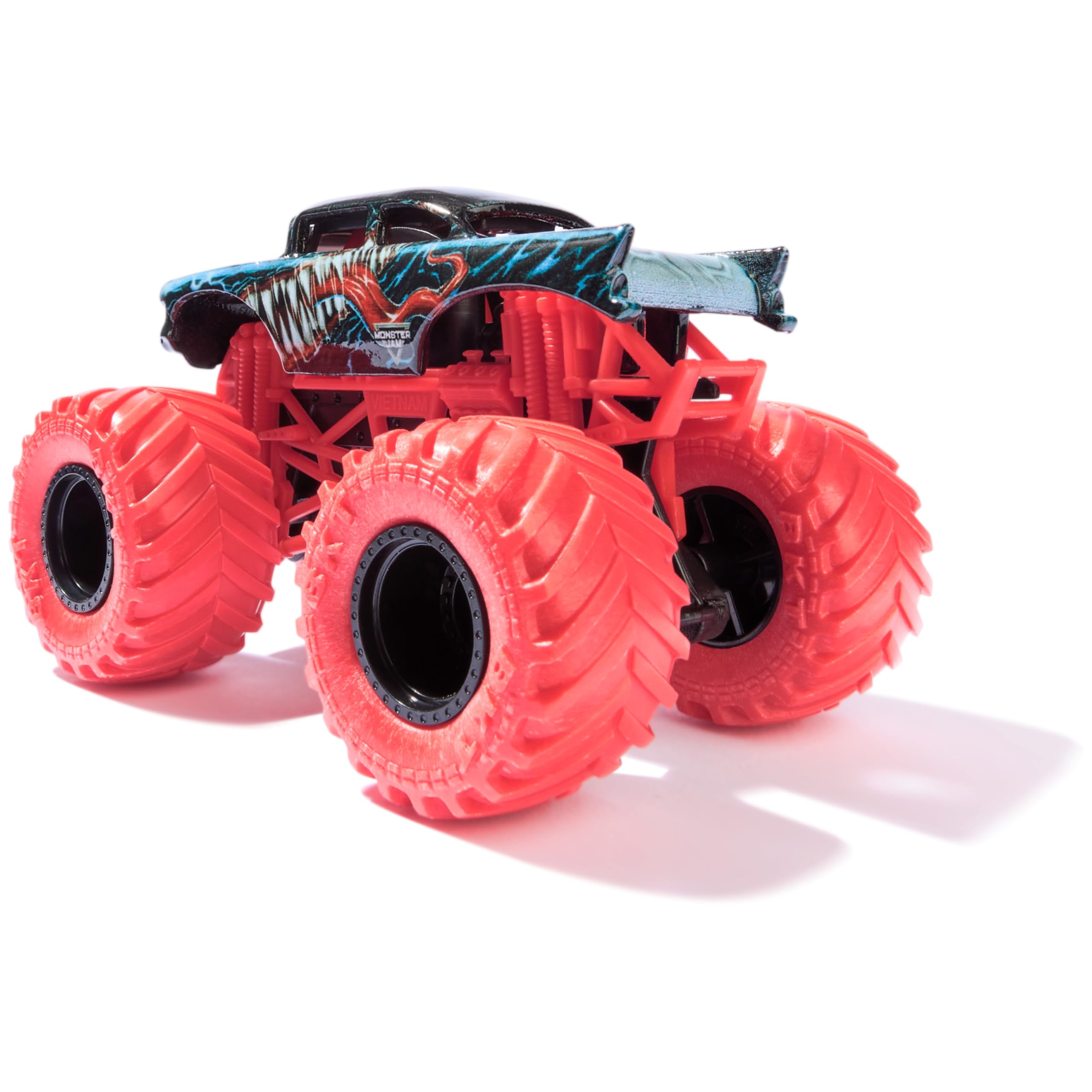 Monster Jam, Marvel Potwór Truck Venom oficjalny pojazd odlewany ciśnieniowo - skala 1:64 - zabawki superbohaterów dla dzieci w wieku od 3 lat