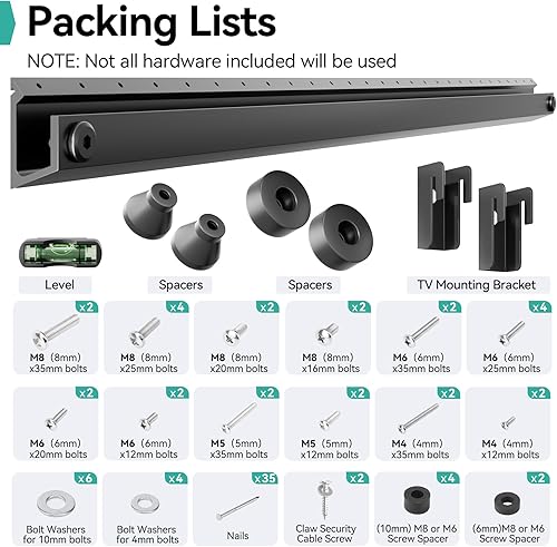 Miniatura 6 de Auoace Soporte de pared para TV sin pernos, soporte de TV para paneles de yeso de 32 a 75 pulgadas, se inclina hasta 5, soporte de TV sin tachuelas
