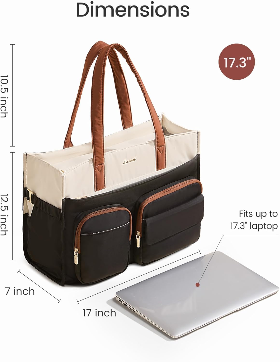 LOVEVOOK Teacher Tote Bag for Women,Multi-pocket Laptop Bag with Large Cup Holder,Nurse Bags Work Travel Computer Handbag - Image 7