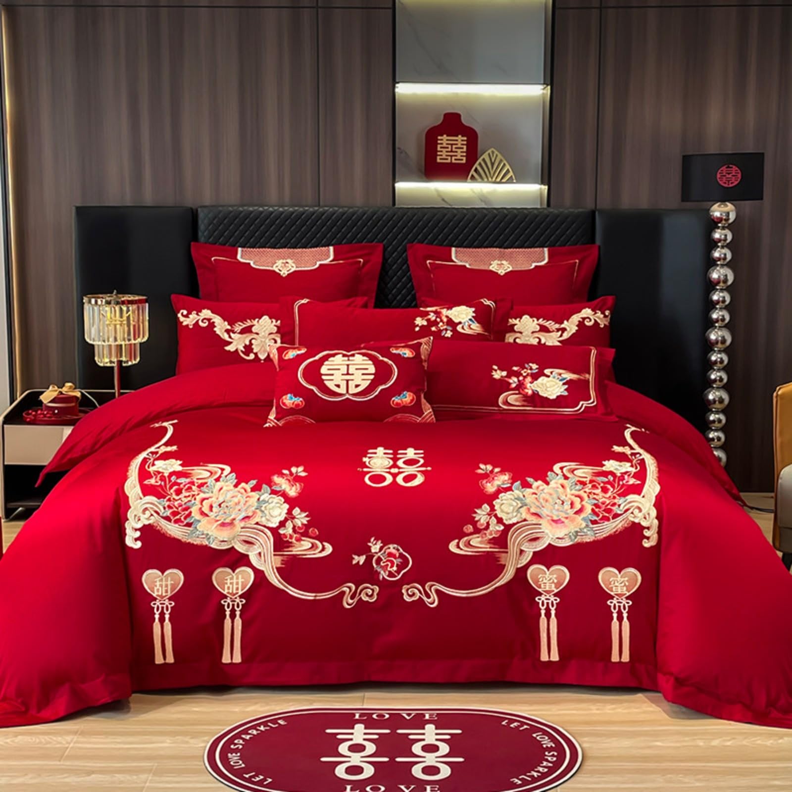Housse de couette chinoise Double Happiness KIRYU le cadeau de mariage idéal